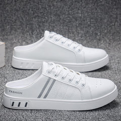 Summer Men's Casual Breathable Semi Slipper White Shoes